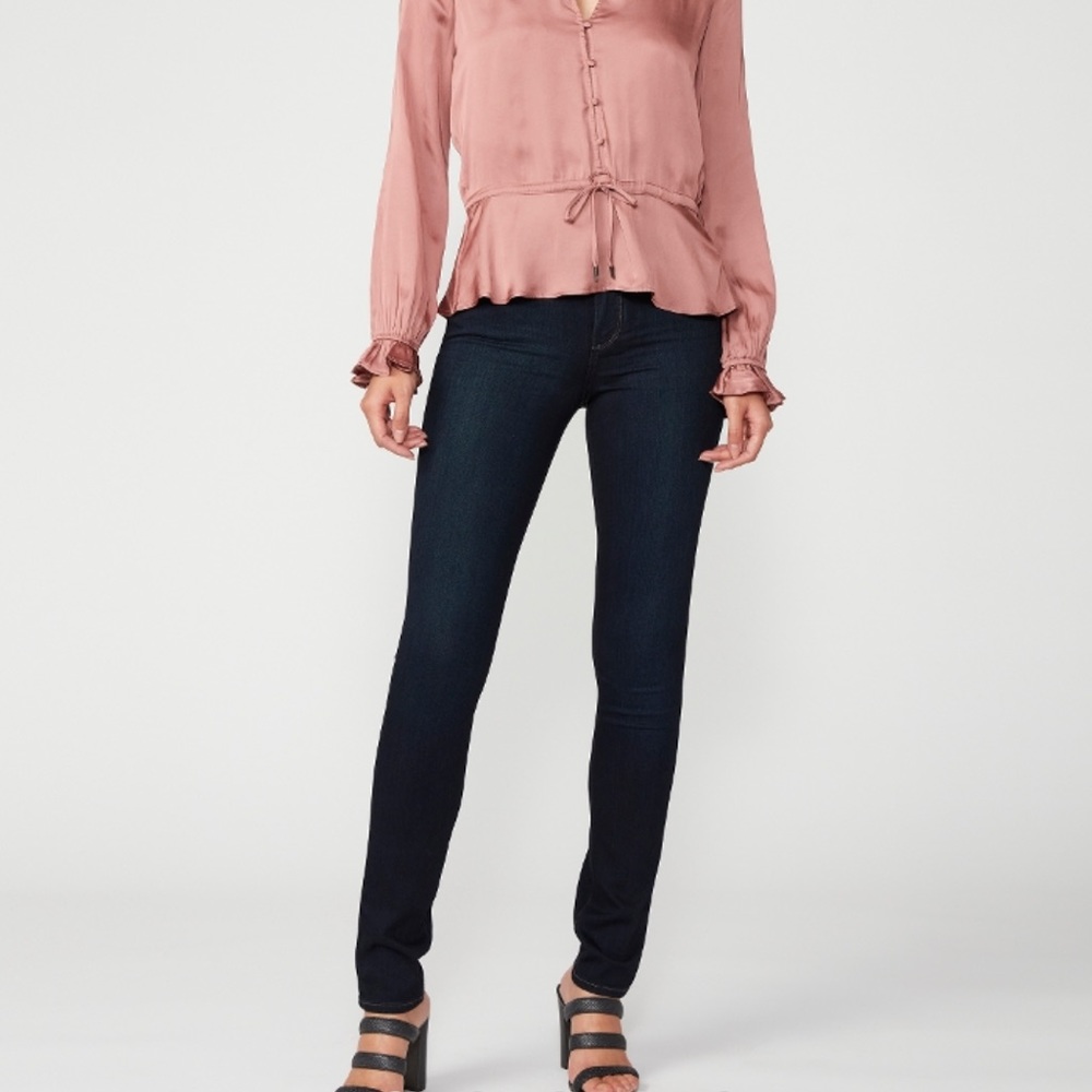 PAIGE Dark Wash Mona Skyline Ankle Peg Jean